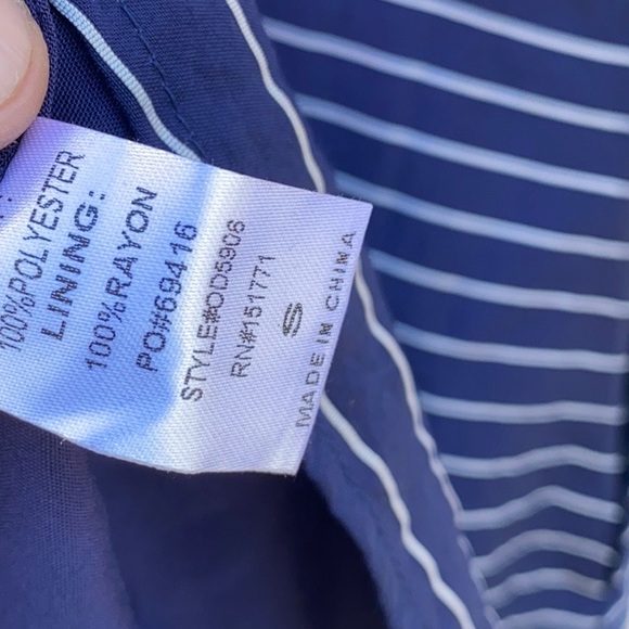 Gilli Womens size small navy and white striped swing dress with pockets … - Picture 9 of 12